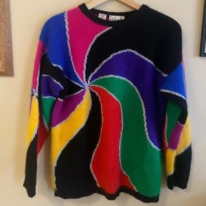 Last chance - Vintage Rafaella Rainbow Fuzzy Pullover Sweater